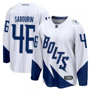 Breakaway Fanatics Branded Youth Scott Sabourin White 2022 Stadium Series Jersey - NHL Tampa Bay Lightning