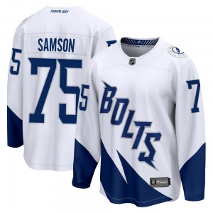 Breakaway Fanatics Branded Youth Ethan Samson White 2022 Stadium Series Jersey - NHL Tampa Bay Lightning
