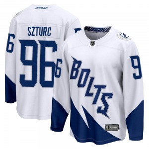 Breakaway Fanatics Branded Youth Gabriel Szturc White 2022 Stadium Series Jersey - NHL Tampa Bay Lightning