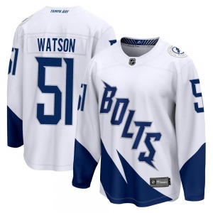 Breakaway Fanatics Branded Youth Austin Watson White 2022 Stadium Series Jersey - NHL Tampa Bay Lightning
