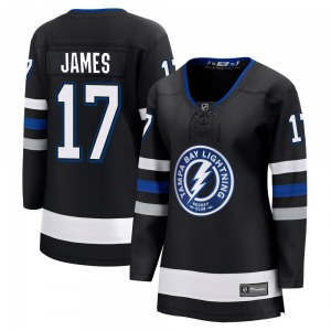 Premier Fanatics Branded Women's Dominic James Black Breakaway Alternate Jersey - NHL Tampa Bay Lightning