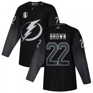 Authentic Adidas Youth Logan Brown Black Alternate 2022 Stanley Cup Final Jersey - NHL Tampa Bay Lightning