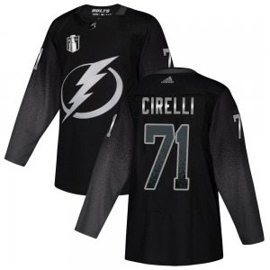 Authentic Adidas Youth Anthony Cirelli Black Alternate 2022 Stanley Cup Final Jersey - NHL Tampa Bay Lightning
