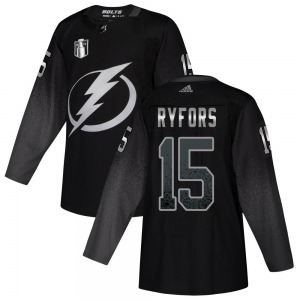 Authentic Adidas Youth Simon Ryfors Black Alternate 2022 Stanley Cup Final Jersey - NHL Tampa Bay Lightning